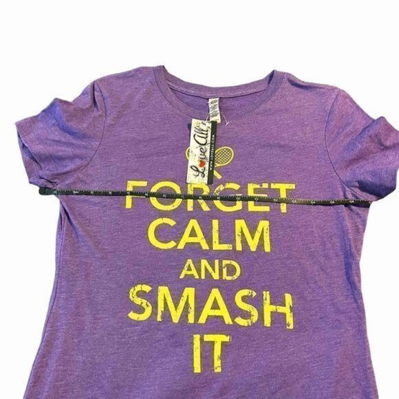 Forget Calm and Smash It tennis graphics Fitted T-Shirt - Picture 5 of 12
